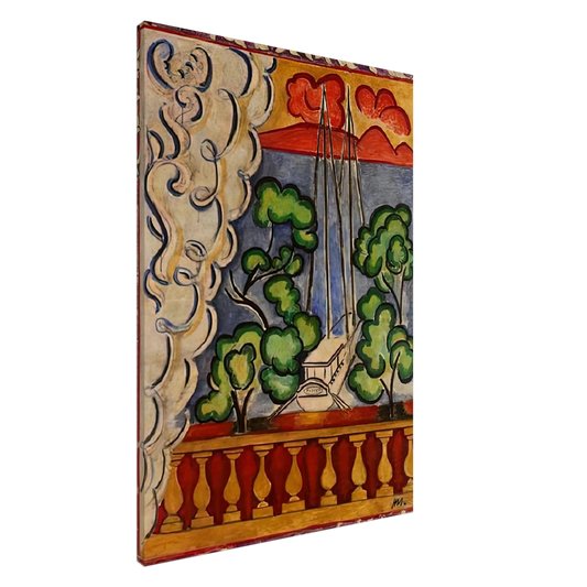 Henri Matisse - BOUQUET OF DAHLIAS AND WHITE BOOK 1923 Canvas - 20x30 cm / 8x12 inches-canvas