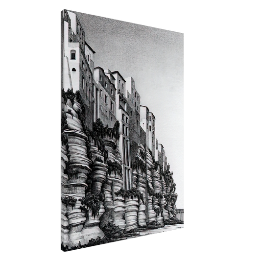 MC Escher - TROPEA CALABRIA Canvas - 20x30 cm / 8x12 inches-canvas