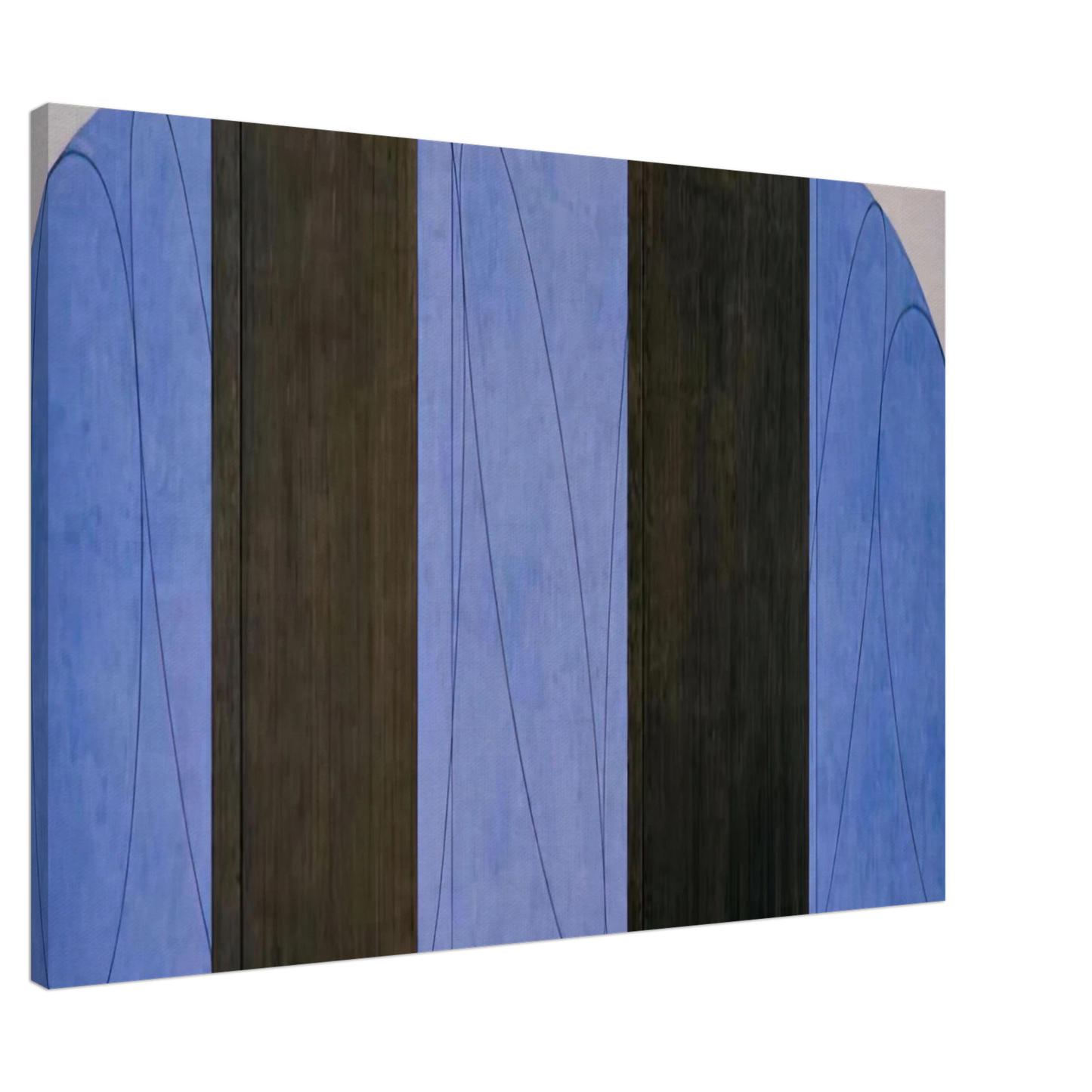 Robert Mangold - BLUE BLACK FIVE PANEL ZONE PAINTING 1998 Canvas - 20x30 cm / 8x12 inches-canvas