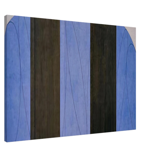 Robert Mangold - BLUE BLACK FIVE PANEL ZONE PAINTING 1998 Canvas - 20x30 cm / 8x12 inches-canvas