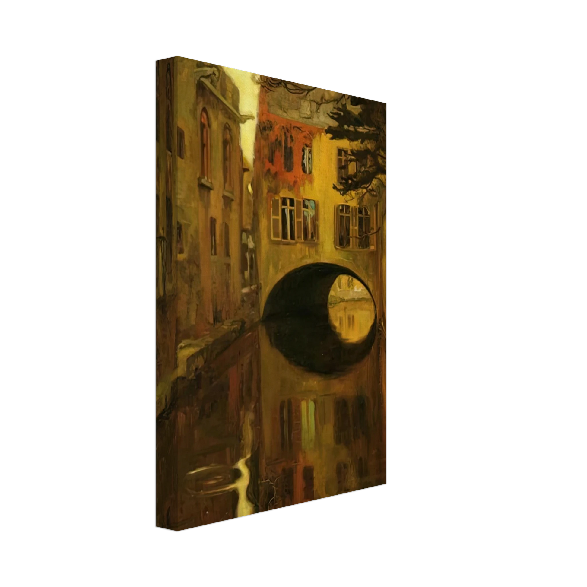 Diego Rivera - HOUSE OVER THE BRIDGE Canvas - 40x60 cm / 16x24 inches-canvas