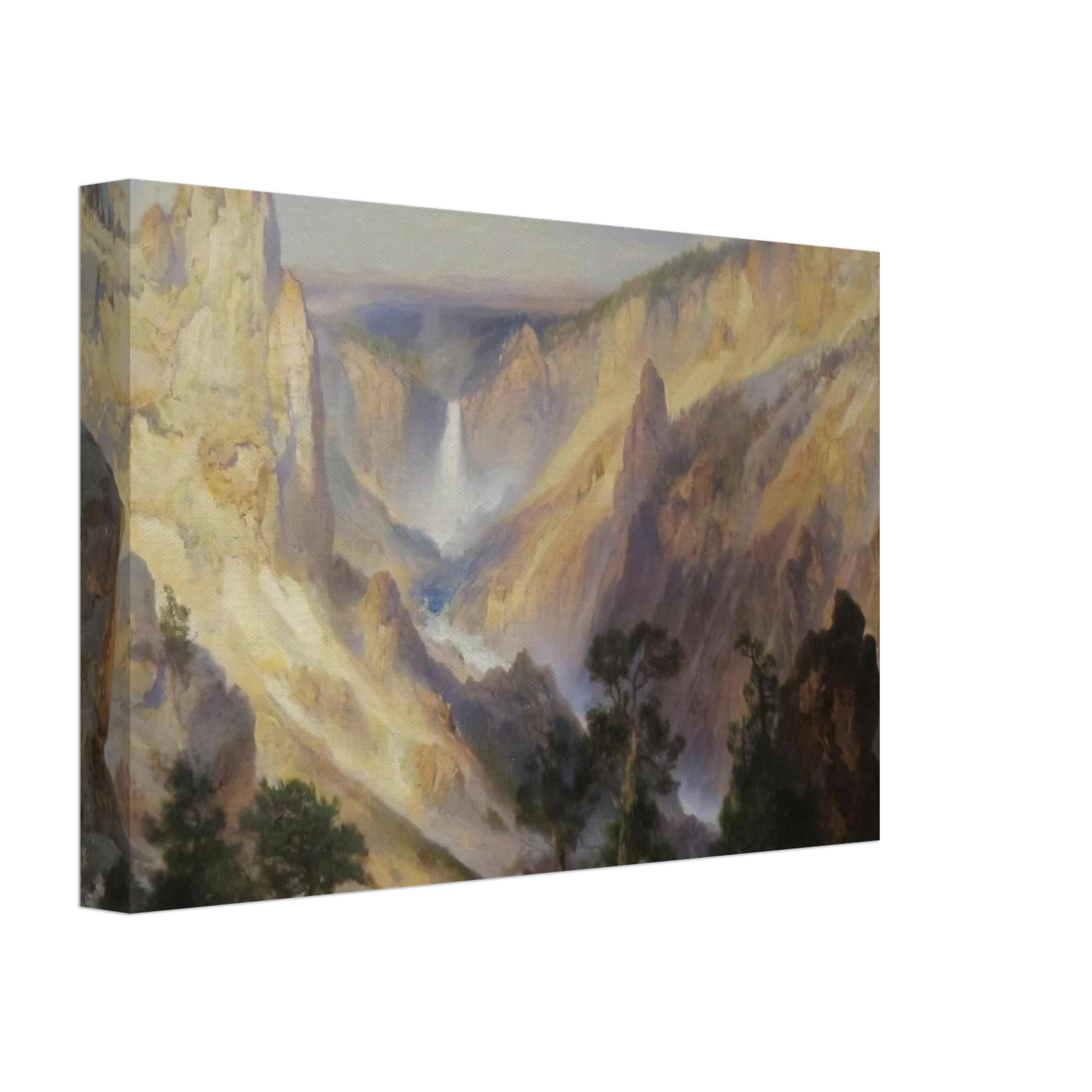 Thomas Moran - Grand Canyon of the Yellowstone, Wyoming Canvas - 70x100 cm / 28x40 inches-canvas