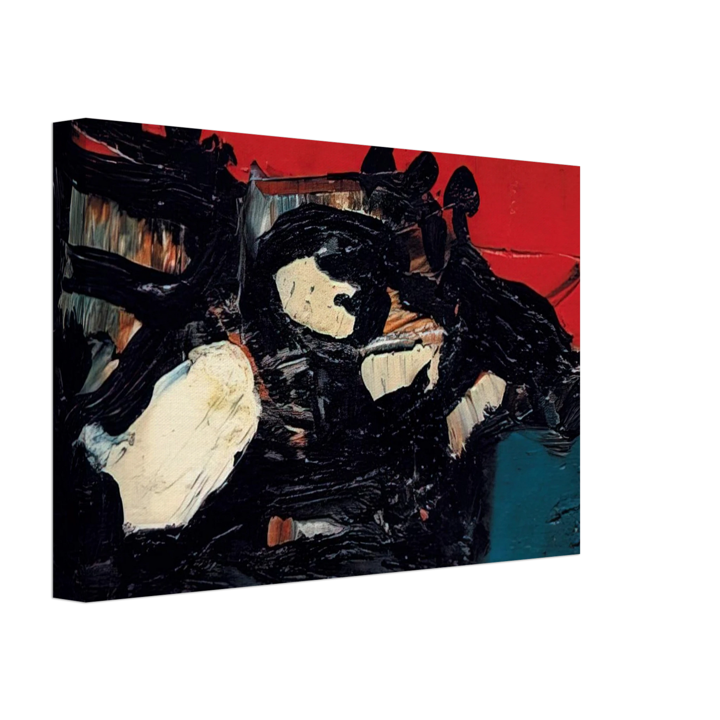 S. H. Raza - Ciel Rouge Sur Le Lac - 1961 Canvas - 40x60 cm / 16x24 inches-canvas