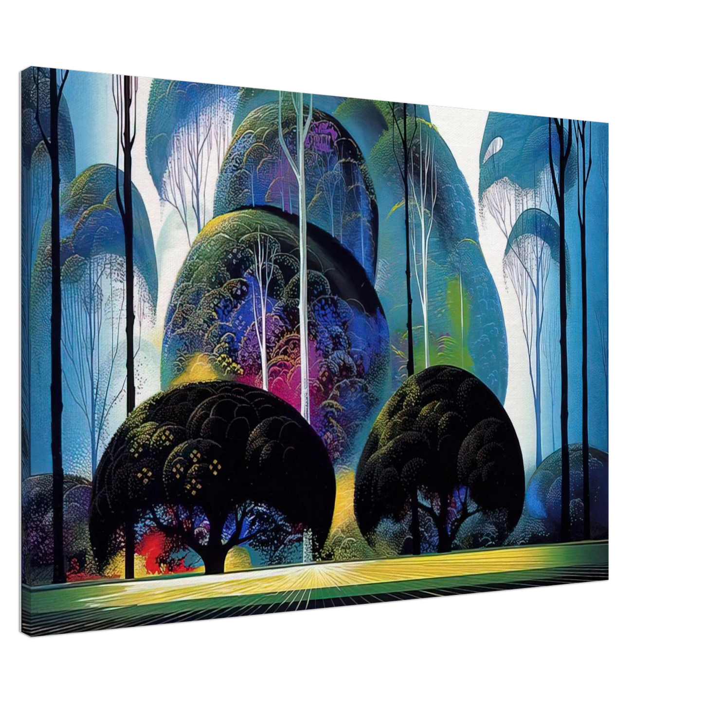Eyvind Earle - Green Forest Canvas - 20x30 cm / 8x12 inches-canvas