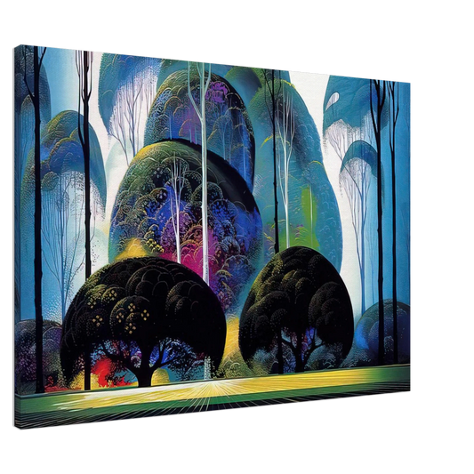 Eyvind Earle - Green Forest Canvas - 20x30 cm / 8x12 inches-canvas