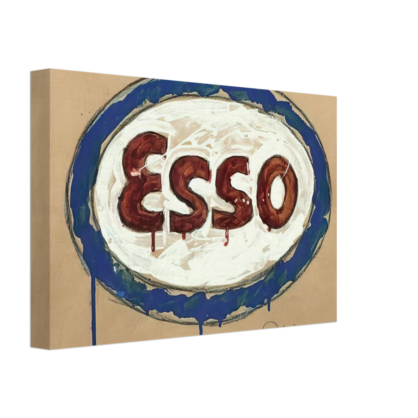 Mario Schifano - Esso - Pop Art Canvas - 40x60 cm / 16x24 inches-canvas