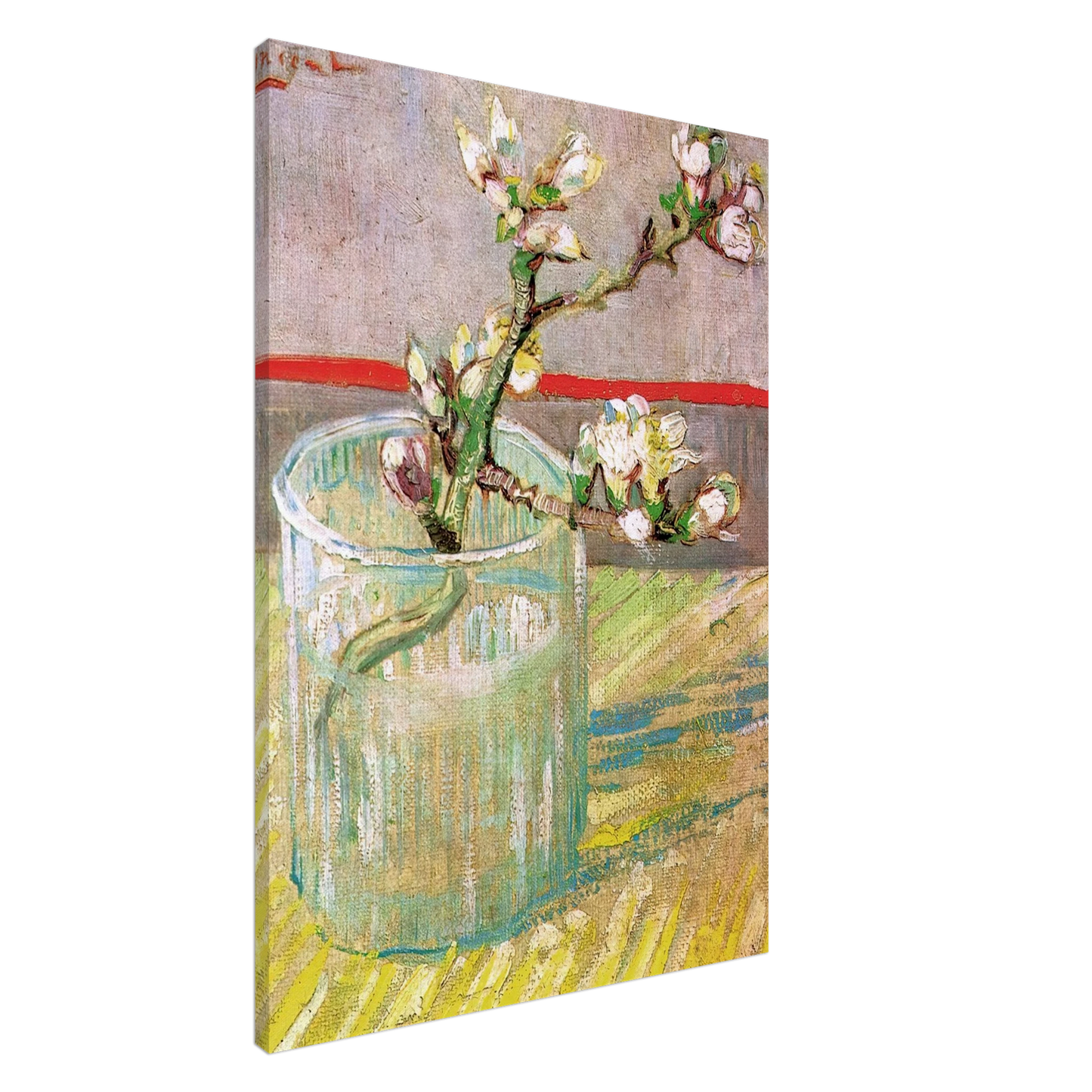 Vincent van Gogh - Blossoming Almond Branch in a Glass Canvas - 20x30 cm / 8x12 inches-canvas