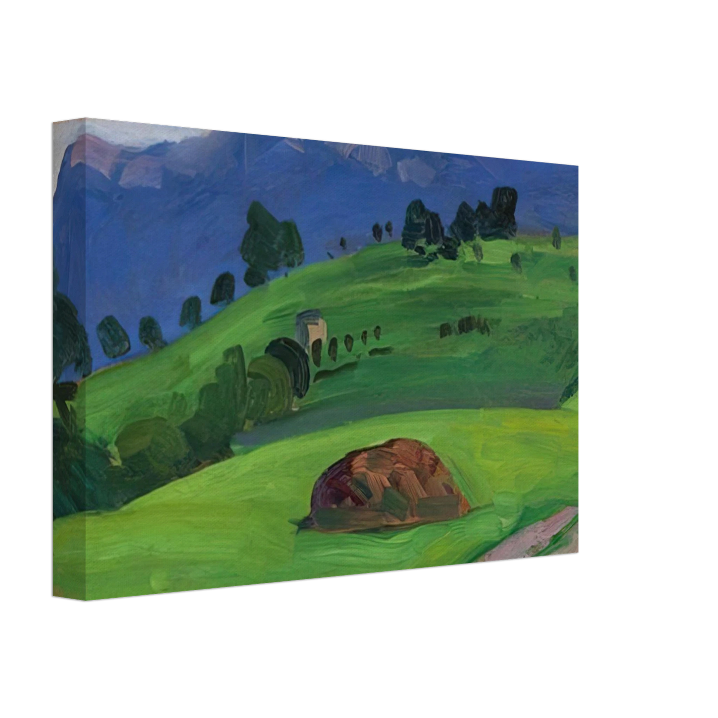 Gabriele Munter - BERGWIESE 1910 Canvas - 40x60 cm / 16x24 inches-canvas