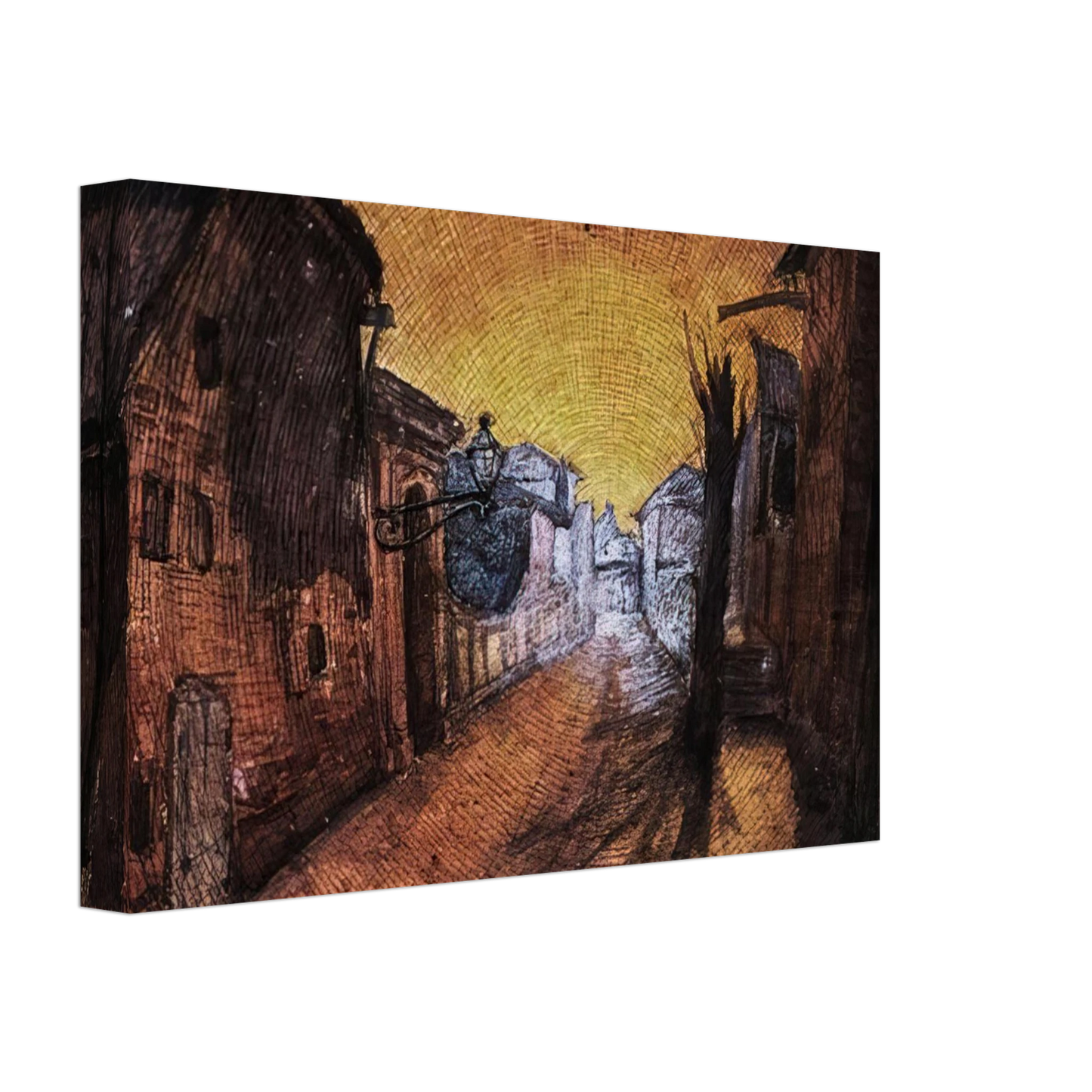 Carlo Carra - LA STRADA DI CASA 1900 Canvas - 70x100 cm / 28x40 inches-canvas