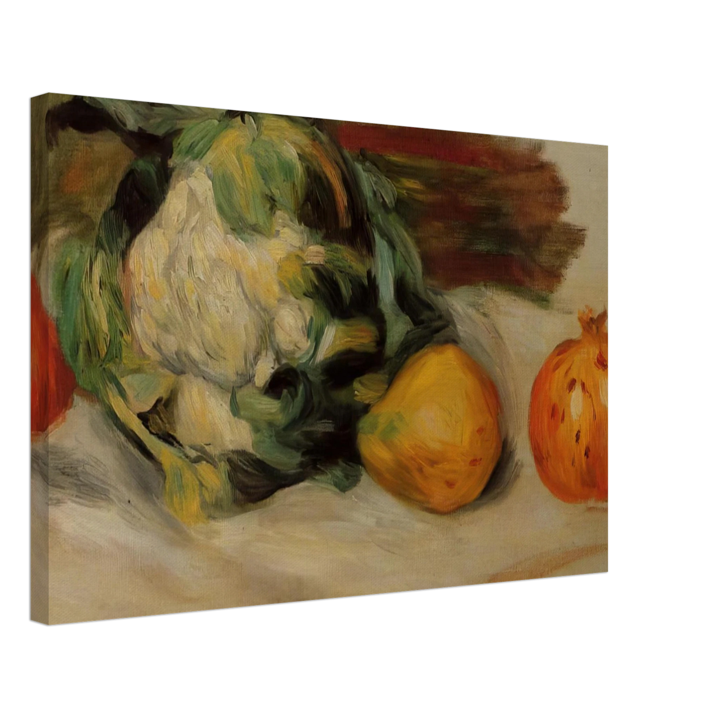 Pierre-Auguste Renoir - Cauliflower and Pomegranates Canvas - 70x100 cm / 28x40 inches-canvas