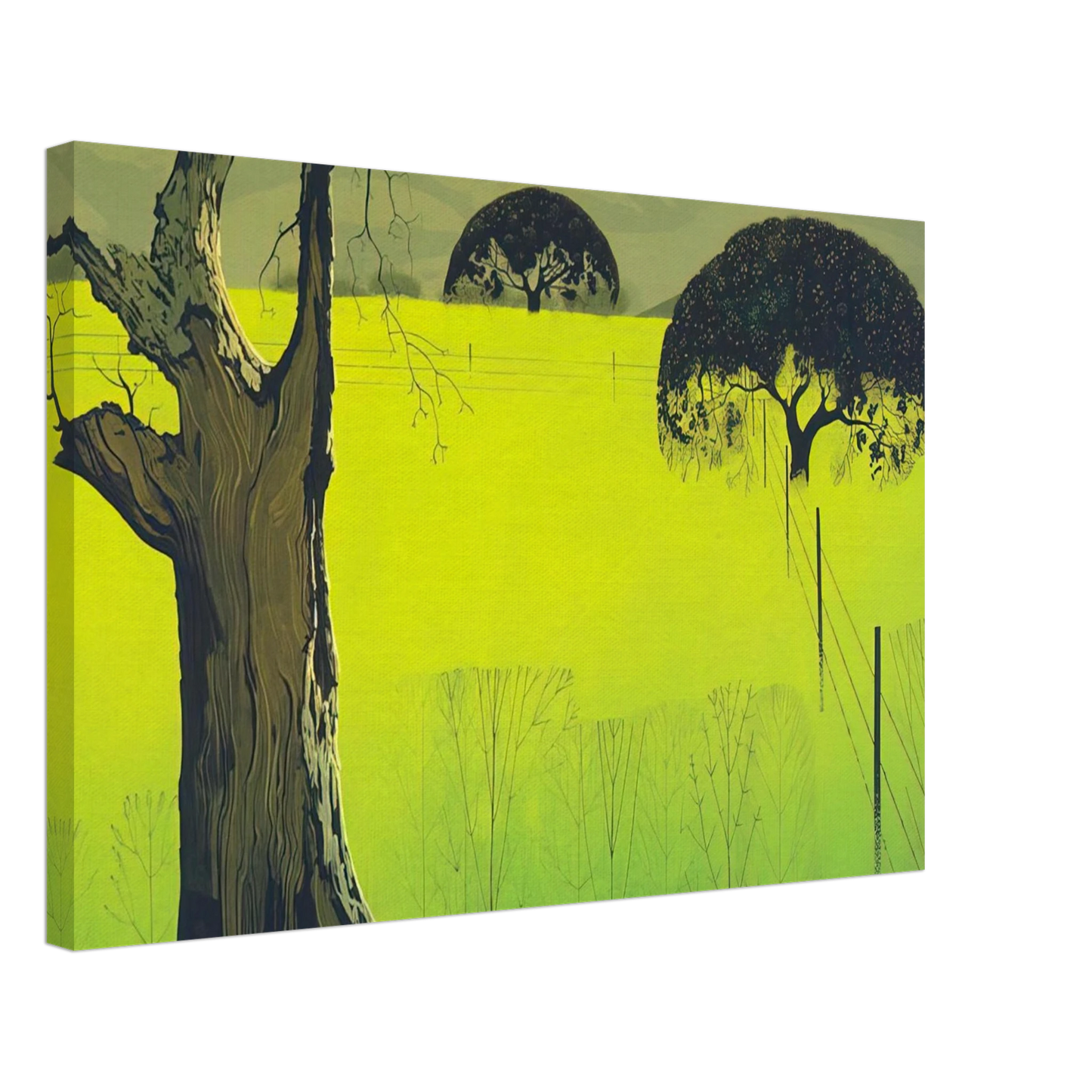 Eyvind Earle - Mustard Field Canvas - 40x60 cm / 16x24 inches-canvas