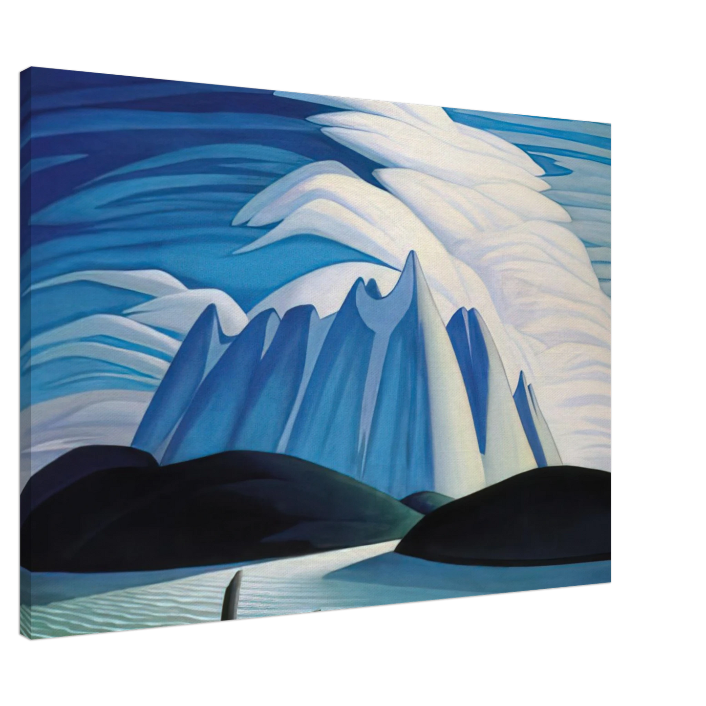 Lawren Harris - Lake and Mountains - 1928 Canvas - 20x30 cm / 8x12 inches-canvas