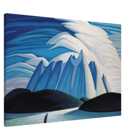Lawren Harris - Lake and Mountains - 1928 Canvas - 20x30 cm / 8x12 inches-canvas