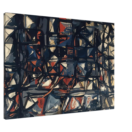 Maria Helena Vieira da Silva - Untitled - 1955 Canvas - 20x30 cm / 8x12 inches-canvas