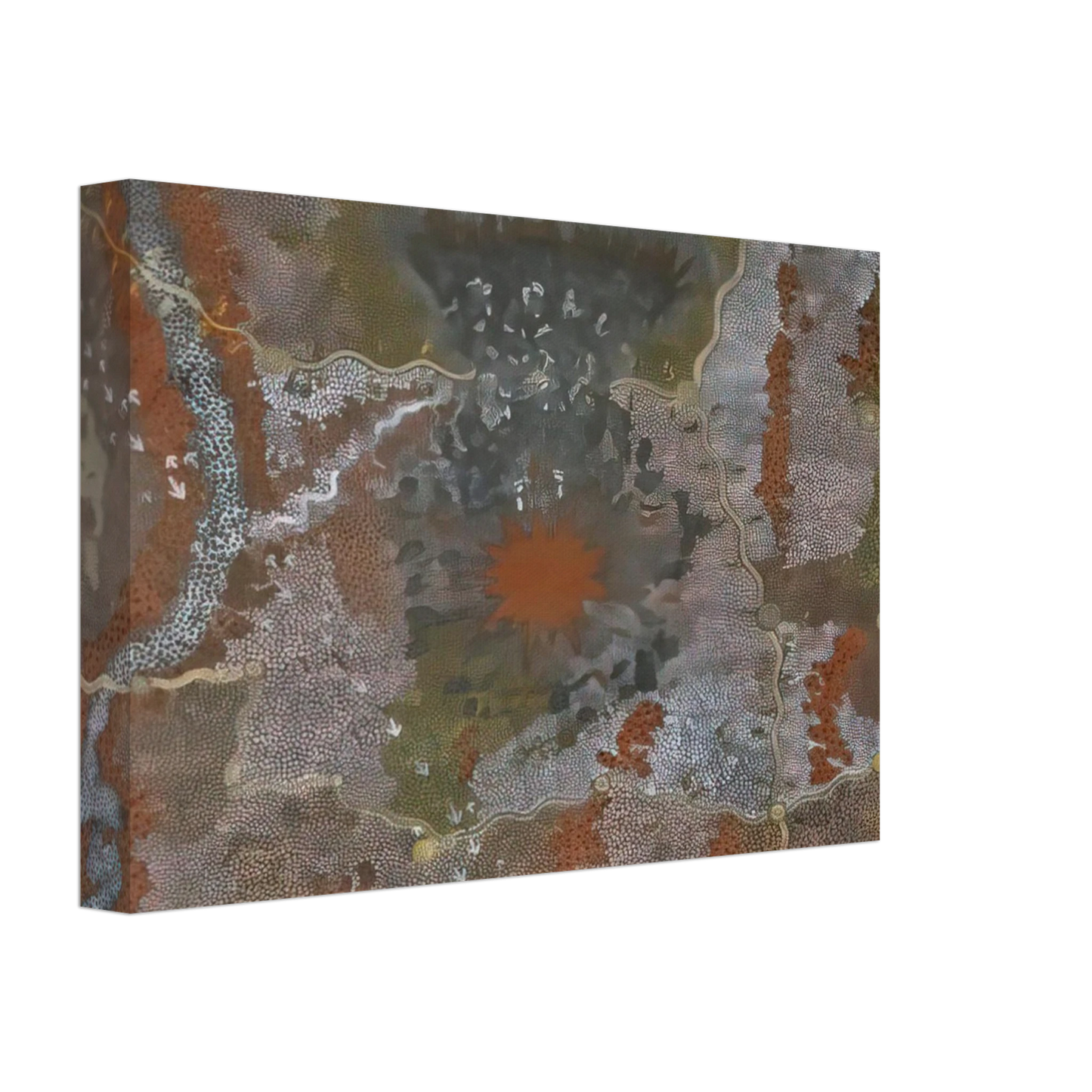 Clifford Possum Tjapaltjarri - Warlugulong with Tim Leura Tjapaltjarri - 1976 Canvas - 70x100 cm / 28x40 inches-canvas