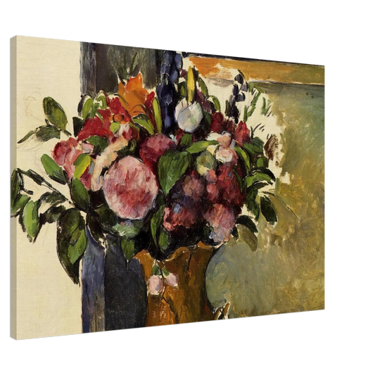 Paul Cezanne - Flowers in a Vase Canvas - 20x30 cm / 8x12 inches-canvas