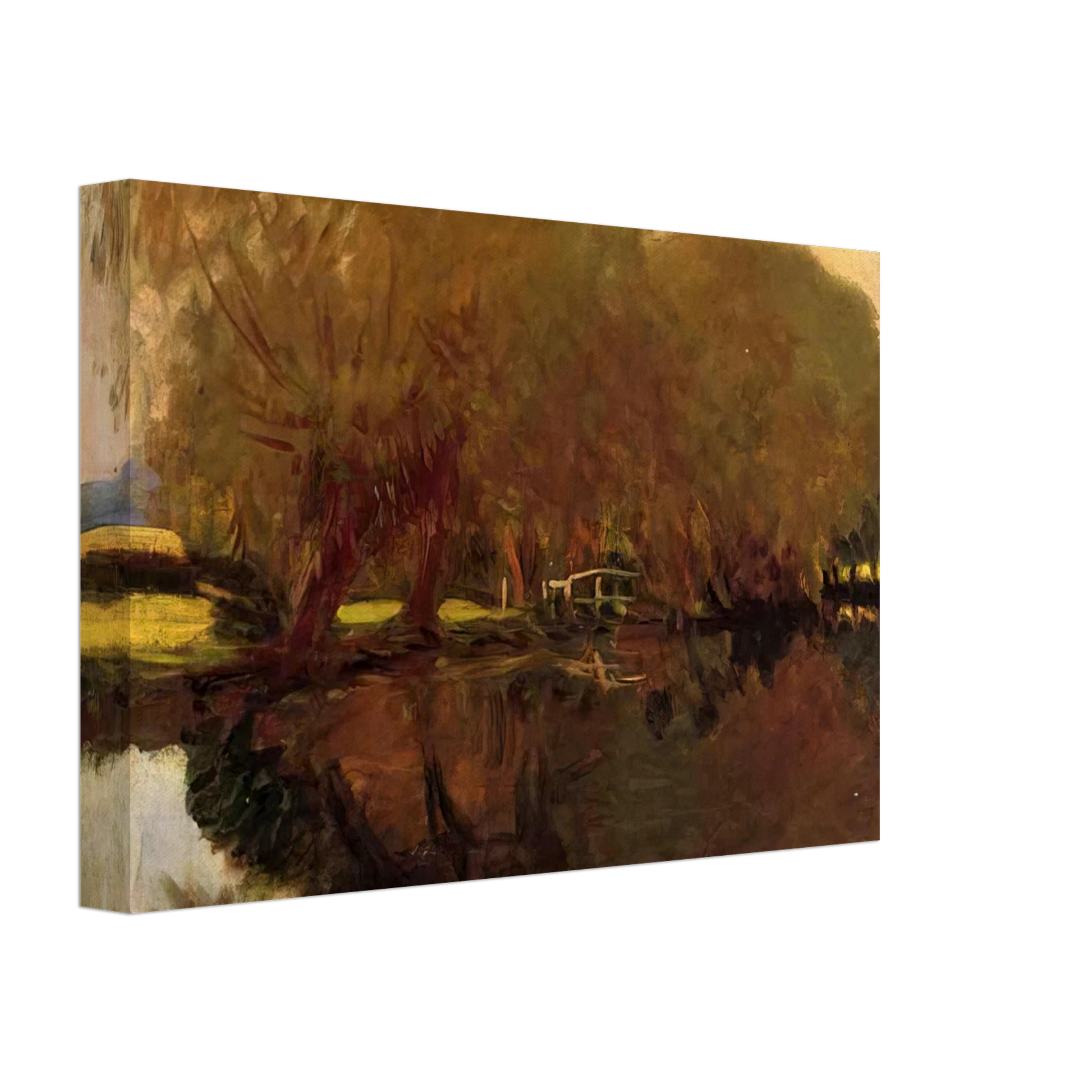 John Singer Sargent - A Backwater at Calcot Near Reading Canvas - 40x60 cm / 16x24 inches-canvas