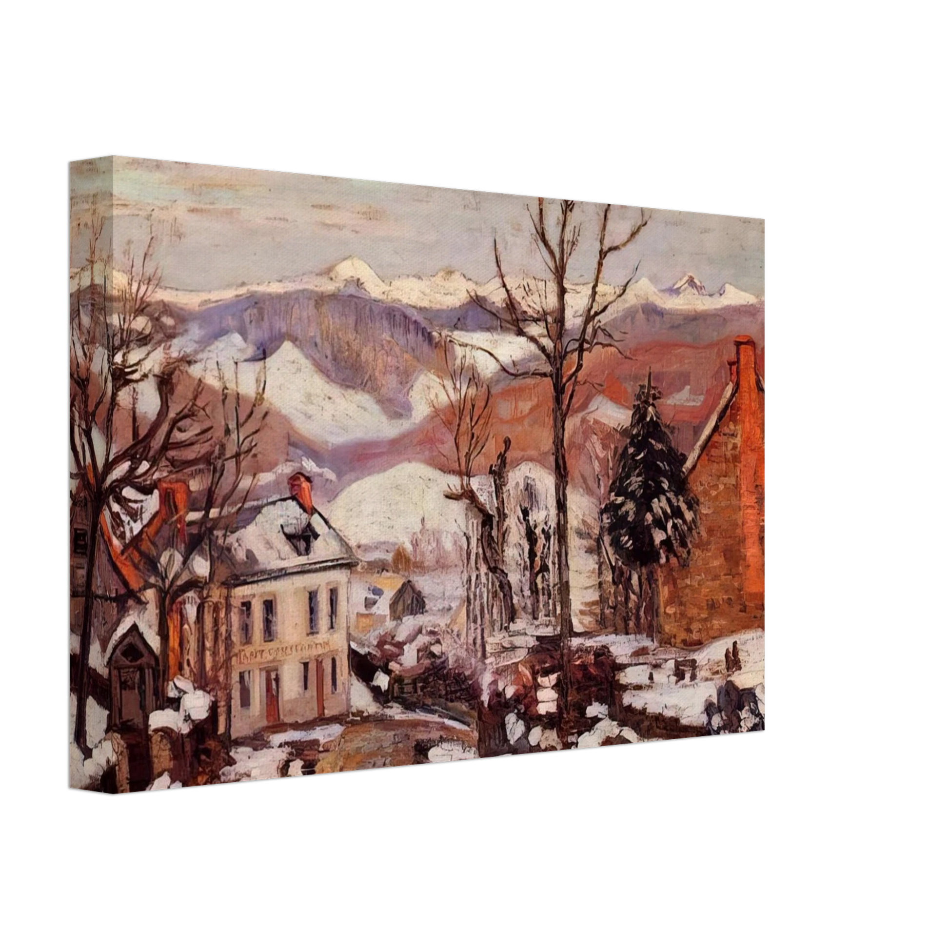 Armand Guillaumin - Winter in Saint-Sauves-d'Auvergne - 1900 France Canvas - 70x100 cm / 28x40 inches-canvas