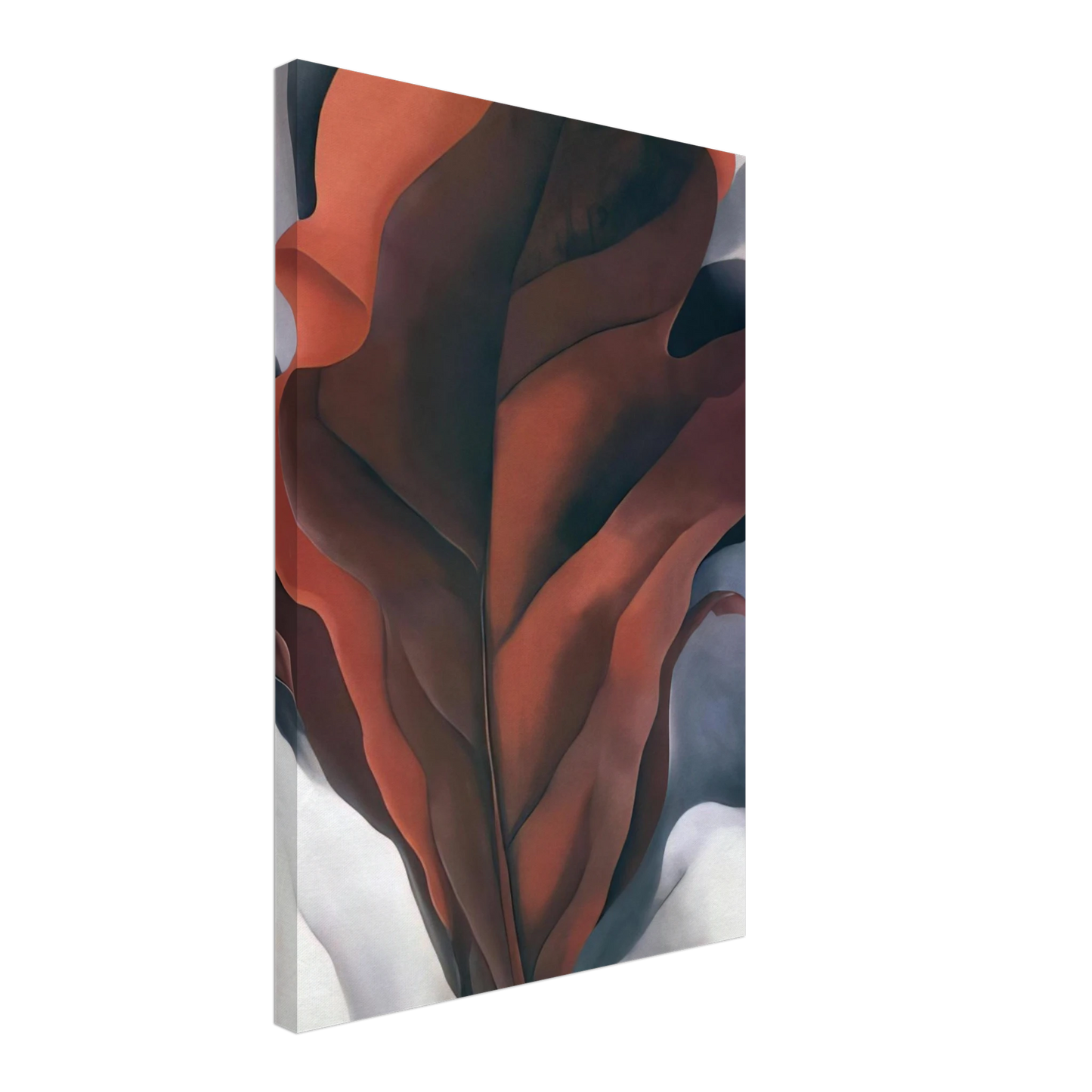 Georgia O'Keeffe - Large Dark Red Leaves on White Canvas - 40x60 cm / 16x24 inches-canvas