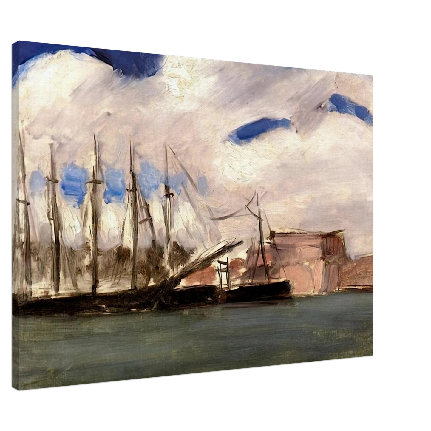 Henri Matisse - WHITE CLOUDS THE OLD PORT OF MARSEILLE 1918 Canvas - 20x30 cm / 8x12 inches-canvas