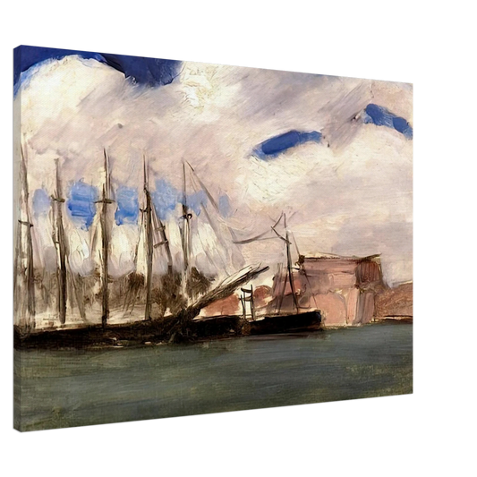 Henri Matisse - WHITE CLOUDS THE OLD PORT OF MARSEILLE 1918 Canvas - 20x30 cm / 8x12 inches-canvas