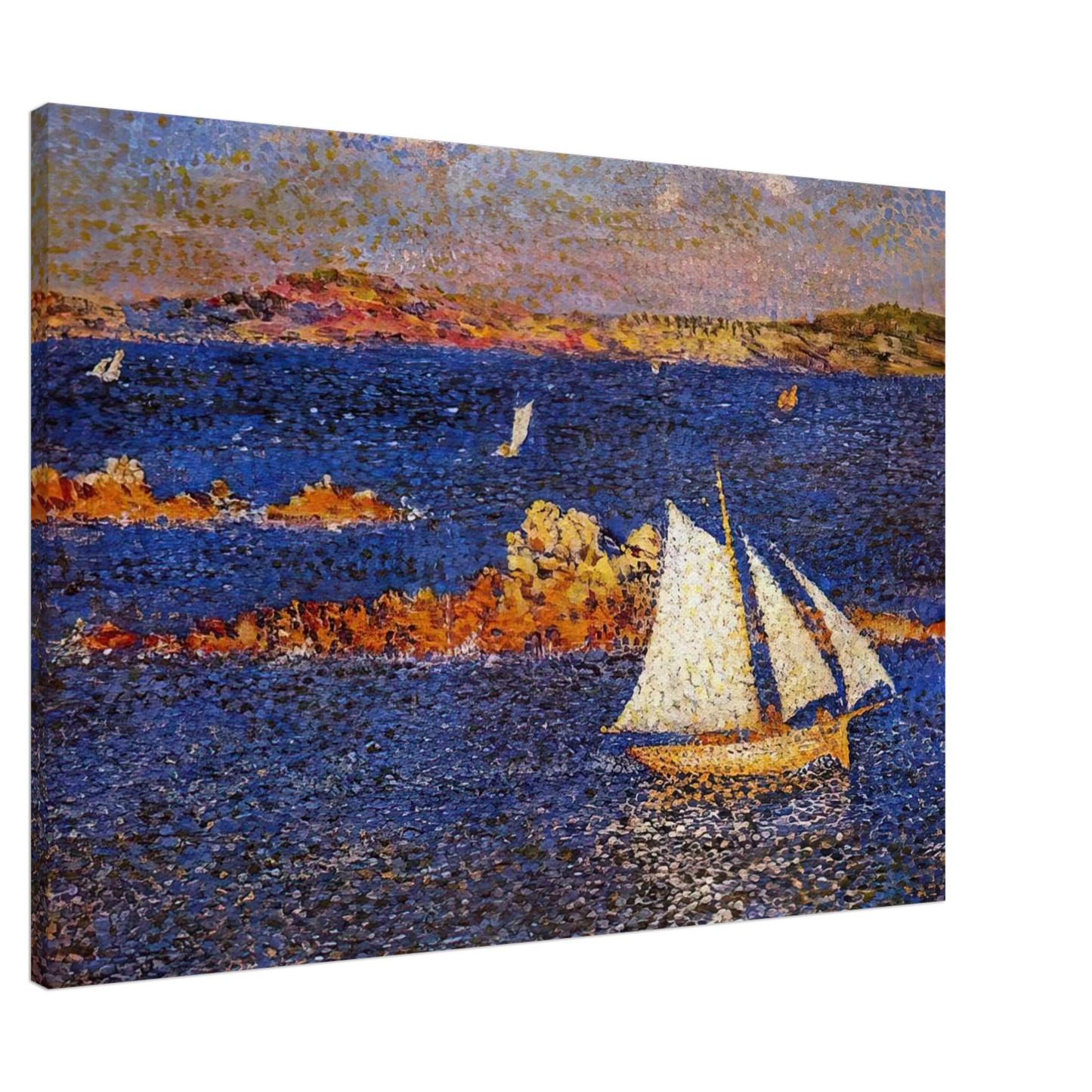 Theo van Rysselberghe - NEAR THE ROCKS OF PER KIRIDEC 1889 Canvas - 20x30 cm / 8x12 inches-canvas