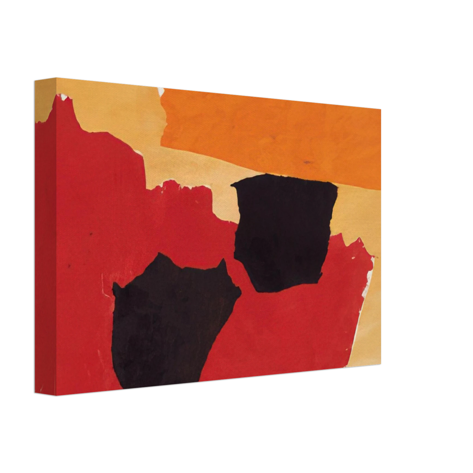 Esteban Vicente - ORANGE RED BLACK 1962 Canvas - 70x100 cm / 28x40 inches-canvas