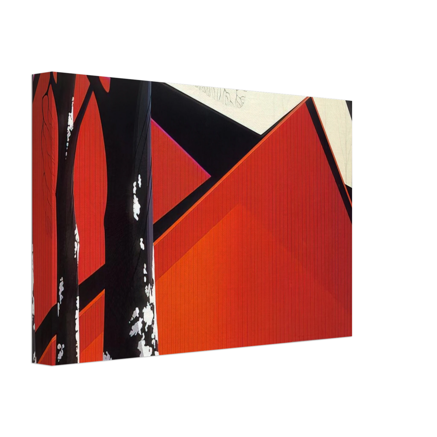 Eyvind Earle - The Great Red Barn Canvas - 70x100 cm / 28x40 inches-canvas