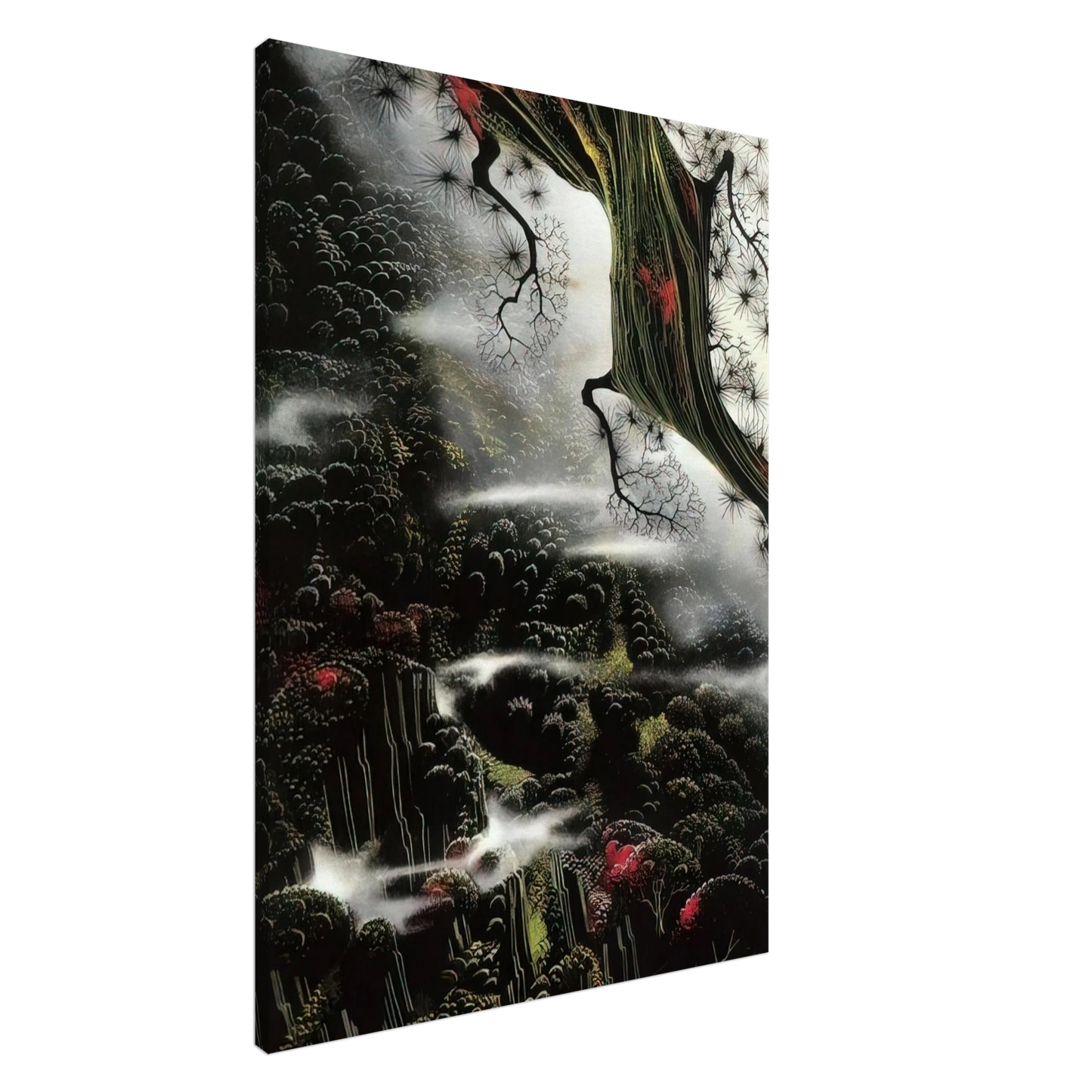 Eyvind Earle - Wisps of Fog and Branch Canvas - 20x30 cm / 8x12 inches-canvas