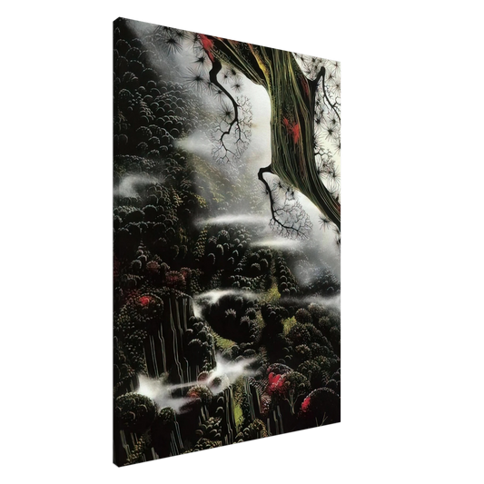 Eyvind Earle - Wisps of Fog and Branch Canvas - 20x30 cm / 8x12 inches-canvas