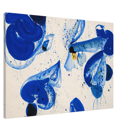 Sam Francis - Untitled  Blue Balls from Cross #9  Canvas - 20x30 cm / 8x12 inches-canvas