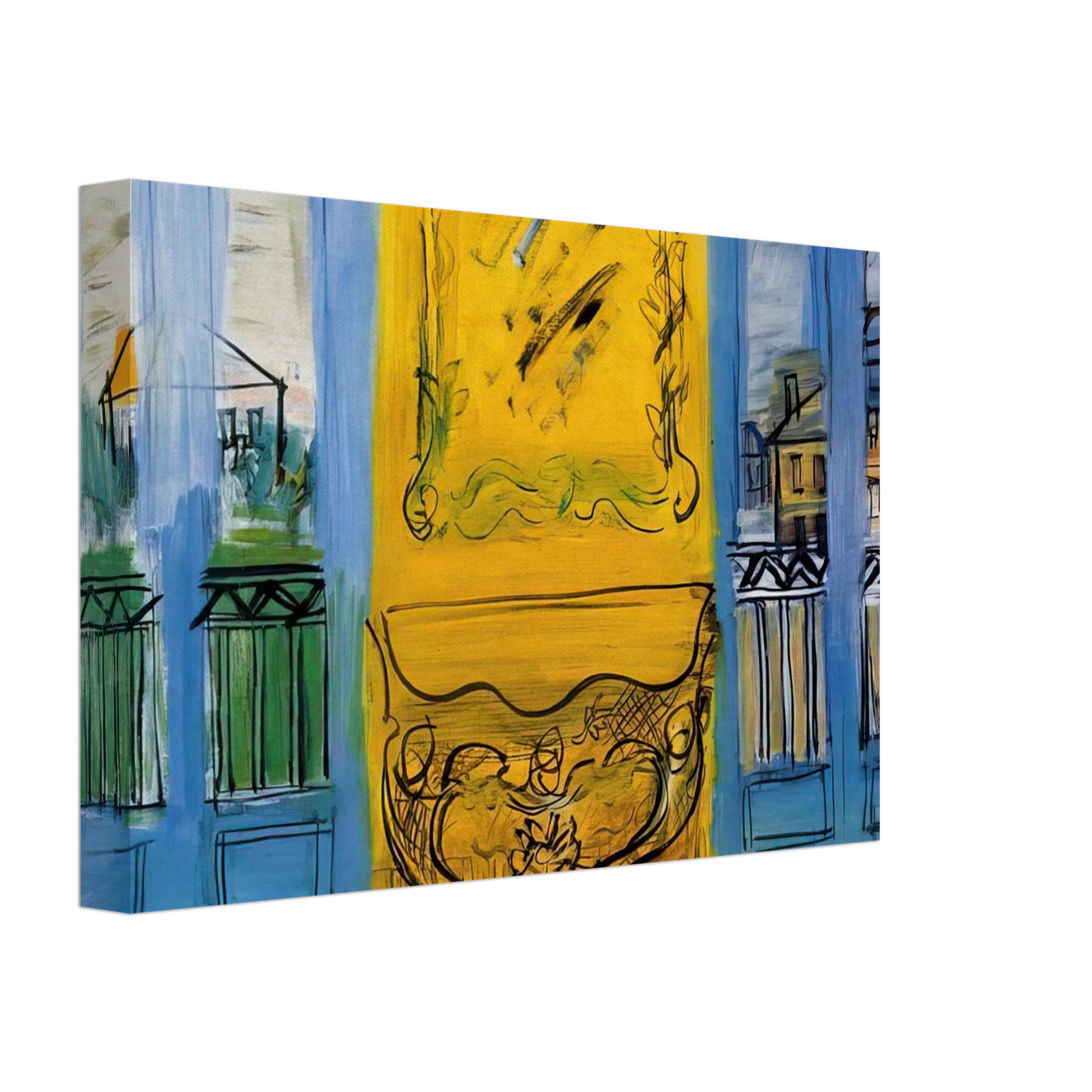 Raoul Dufy - CONSOLE WITH TWO WINDOWS 1948 Canvas - 70x100 cm / 28x40 inches-canvas