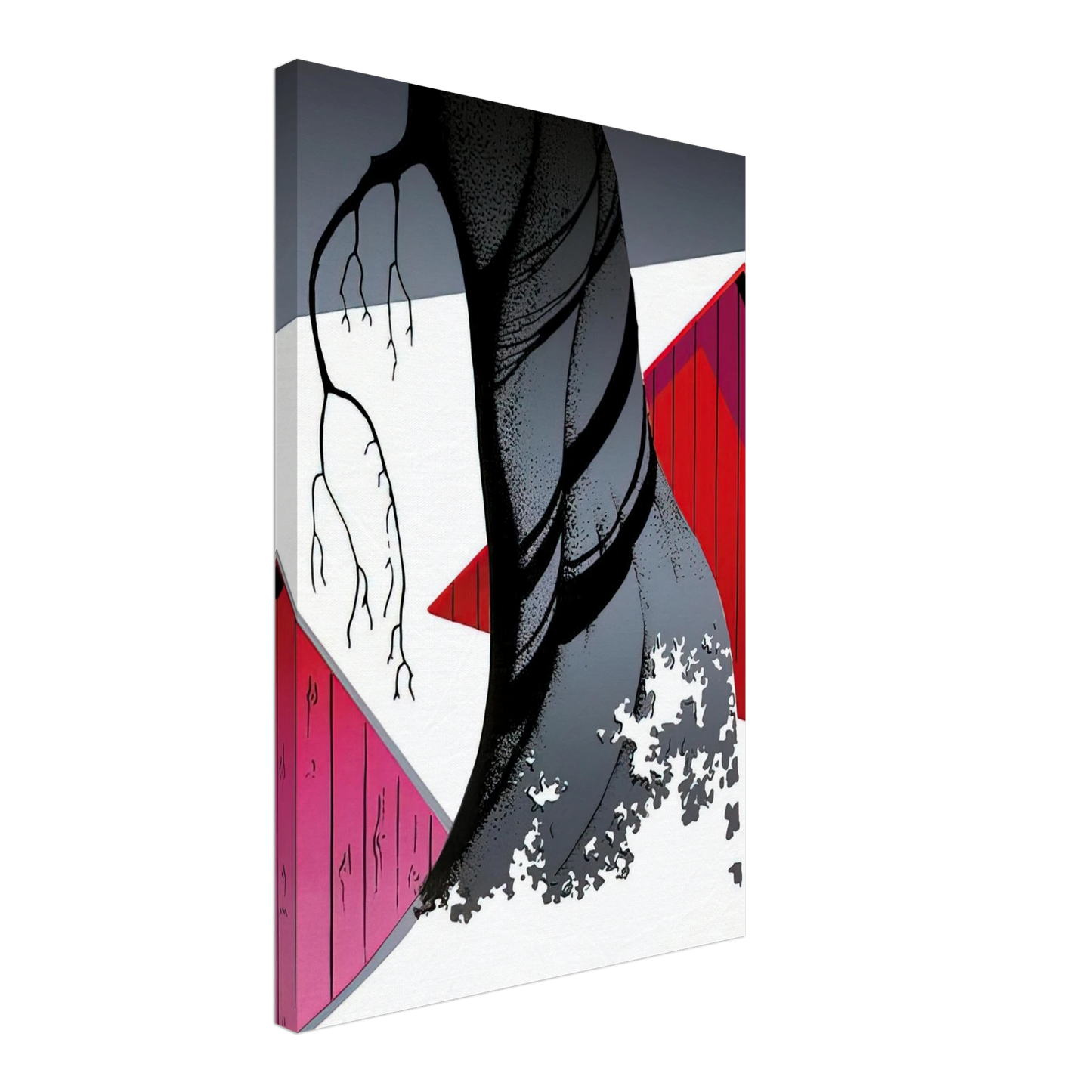 Eyvind Earle - Red Barn and Grey Sky Canvas - 40x60 cm / 16x24 inches-canvas