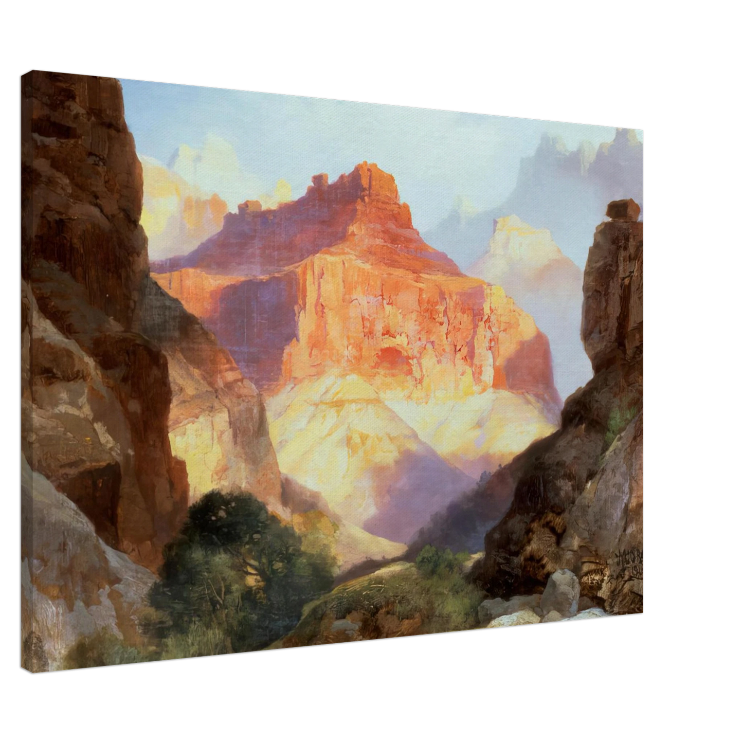 Thomas Moran - Under the Red Wall Canvas - 20x30 cm / 8x12 inches-canvas