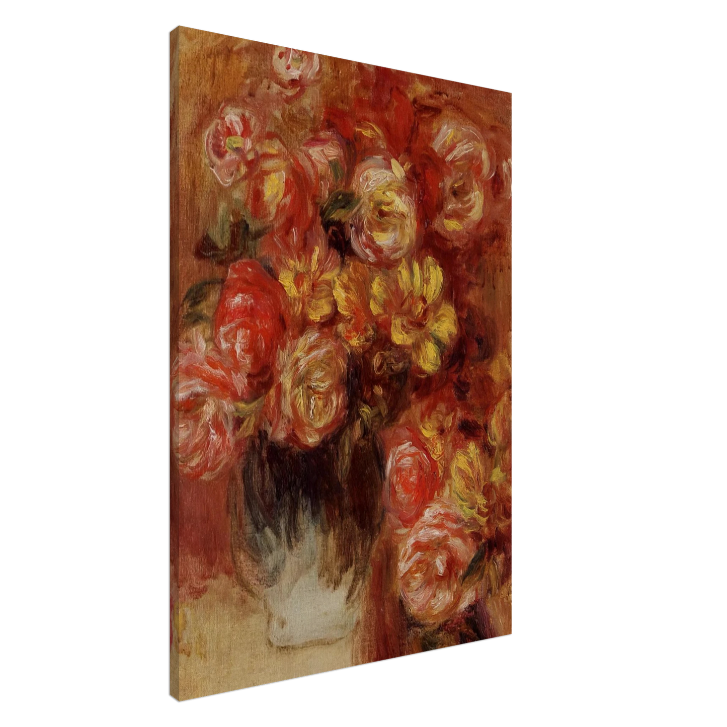 Pierre-Auguste Renoir - Vase of Roses Canvas - 20x30 cm / 8x12 inches-canvas