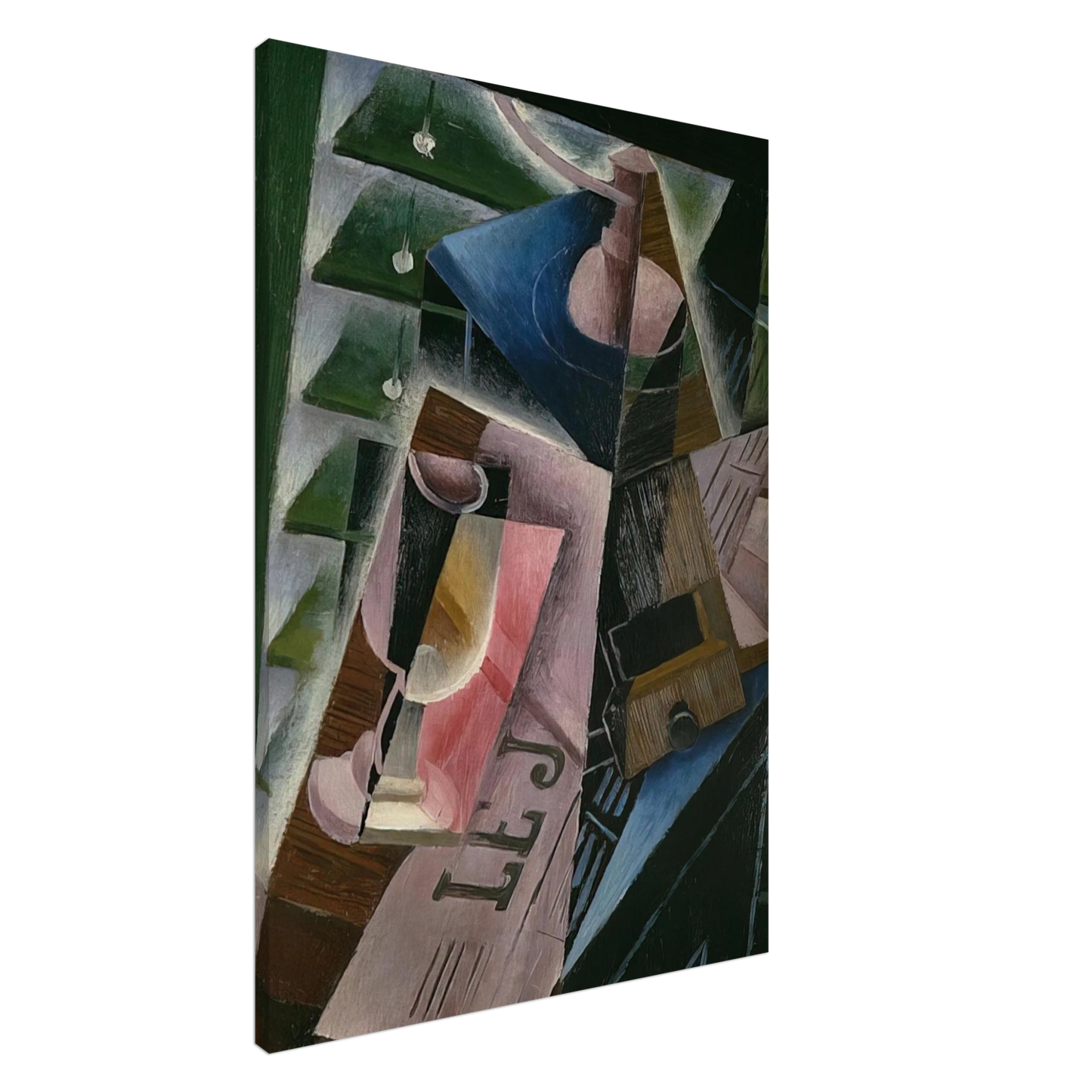 Juan Gris - COFFEE GRINDER AND GLASS 1915 Canvas - 20x30 cm / 8x12 inches-canvas