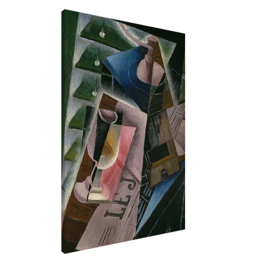 Juan Gris - COFFEE GRINDER AND GLASS 1915 Canvas - 20x30 cm / 8x12 inches-canvas