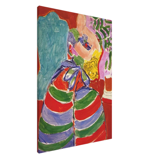 Henri Matisse - THE STRIPED DRESS 1938 Canvas - 20x30 cm / 8x12 inches-canvas