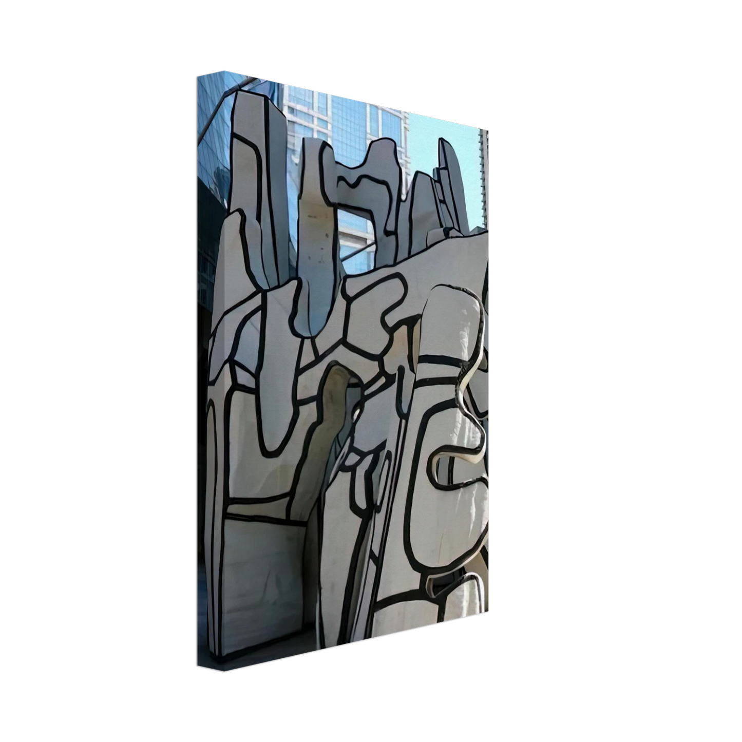 Jean Dubuffet - MONUMENT WITH STANDING BEAST 1984 Canvas - 70x100 cm / 28x40 inches-canvas