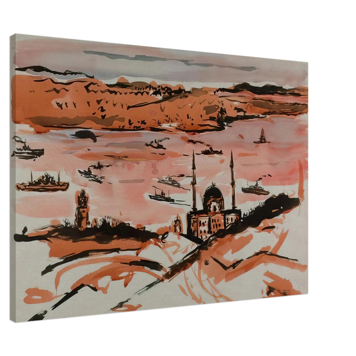 Ivan Albright - NILE RIVER AT ASWAN EGYPT 1960 Canvas - 20x30 cm / 8x12 inches-canvas