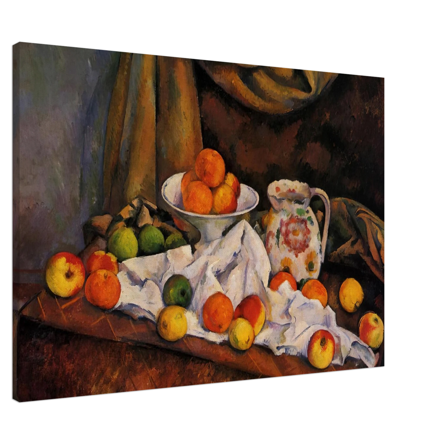 Paul Cezanne - Fruit Bowl, Pitcher and Fruit Canvas - 20x30 cm / 8x12 inches-canvas
