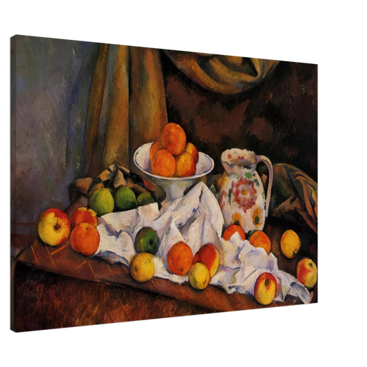Paul Cezanne - Fruit Bowl, Pitcher and Fruit Canvas - 20x30 cm / 8x12 inches-canvas