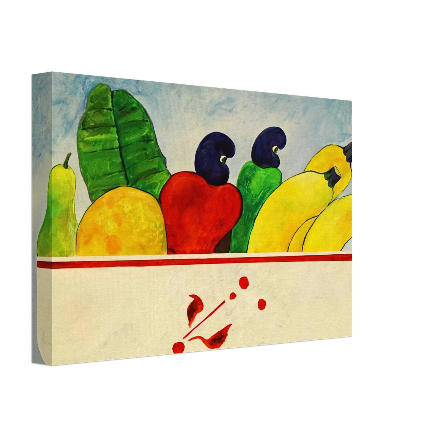 Aldemir Martins - Cesta Com Frutas - 1998 Canvas - 40x60 cm / 16x24 inches-canvas