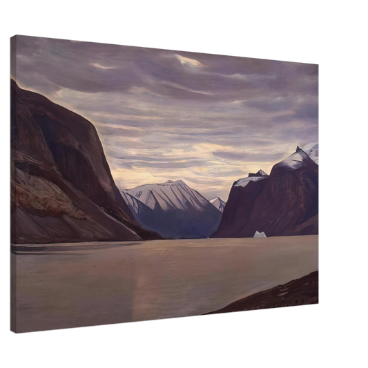 Rockwell Kent - North Greenland Fiord, Gray Day Canvas - 20x30 cm / 8x12 inches-canvas