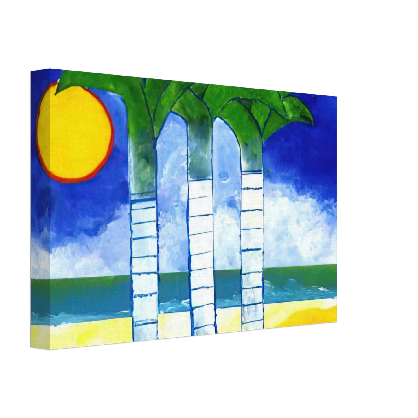 Aldemir Martins - Paisagem - Naive Art Primitivism Canvas - 70x100 cm / 28x40 inches-canvas