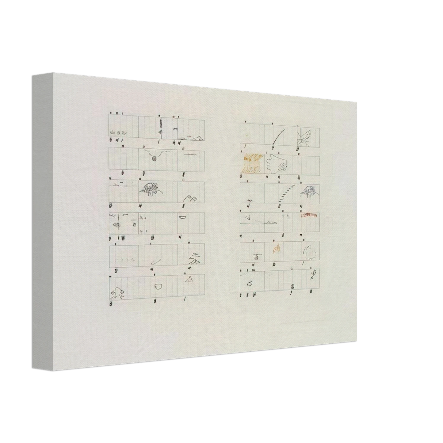 John Cage - Score Without Parts 40 Drawings by ThoreauTwelve Haiku - 1978 Canvas - 70x100 cm / 28x40 inches-canvas