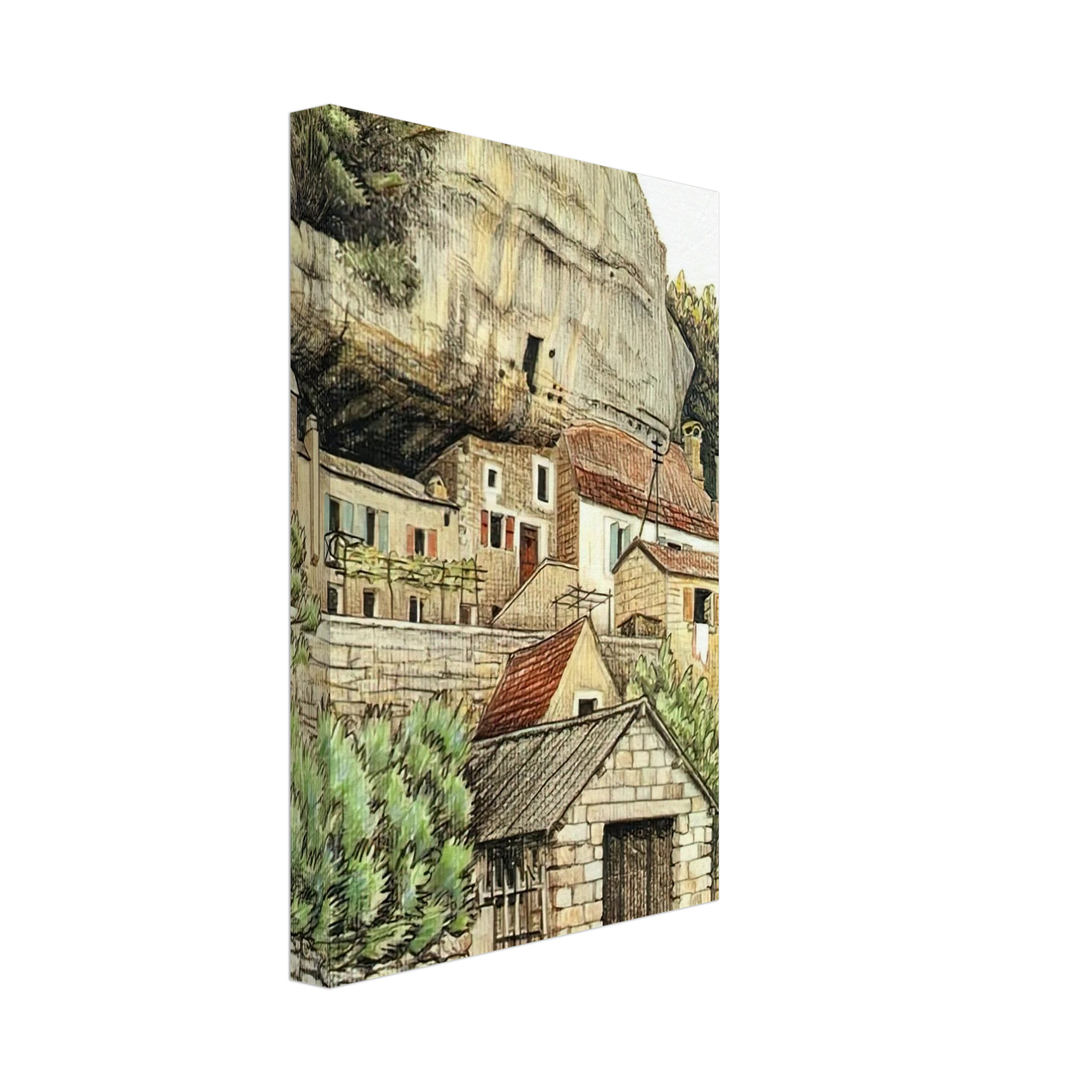 MC Escher - LES EYZIES FRANCE Canvas - 70x100 cm / 28x40 inches-canvas