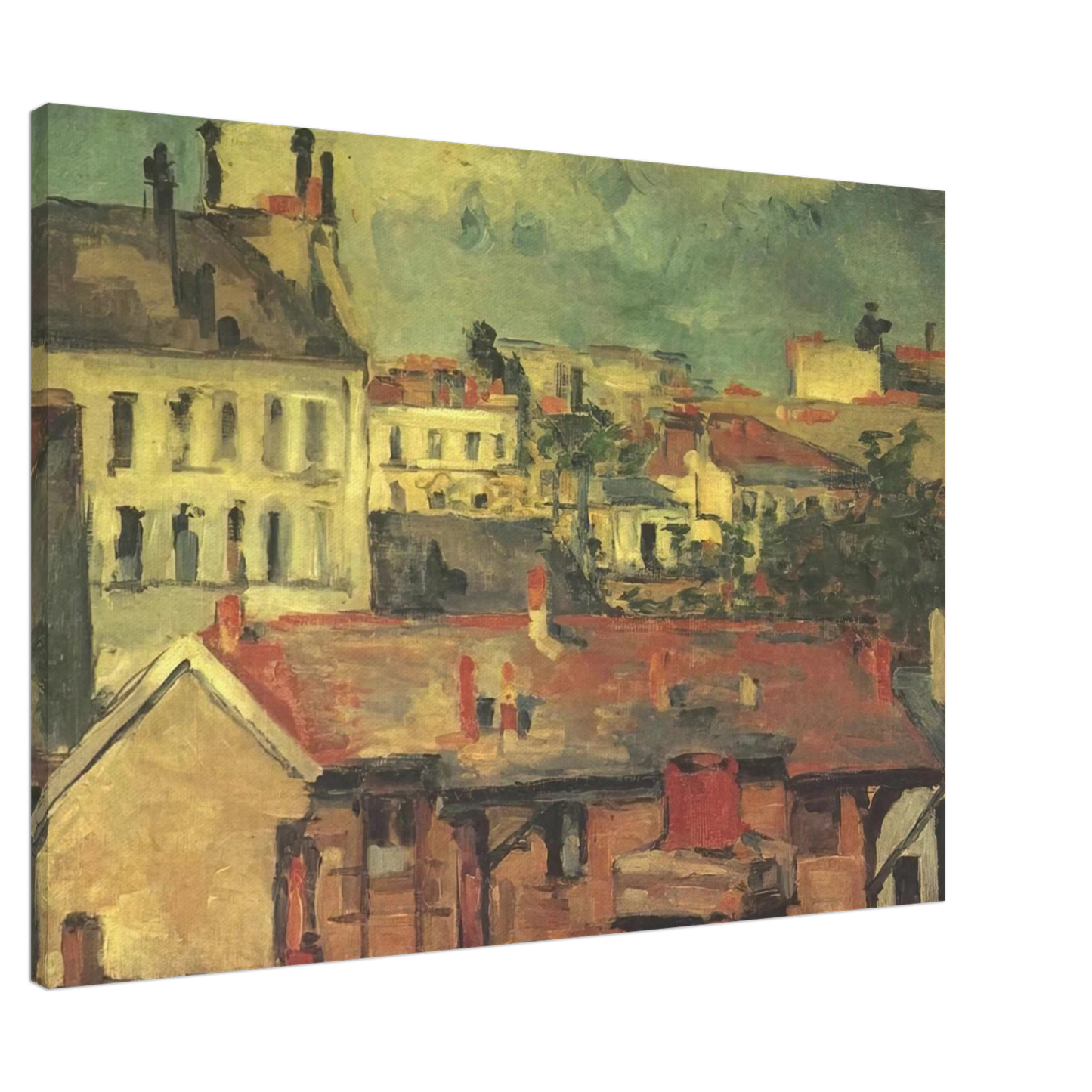 Paul Cezanne - The roofs Canvas - 20x30 cm / 8x12 inches-canvas