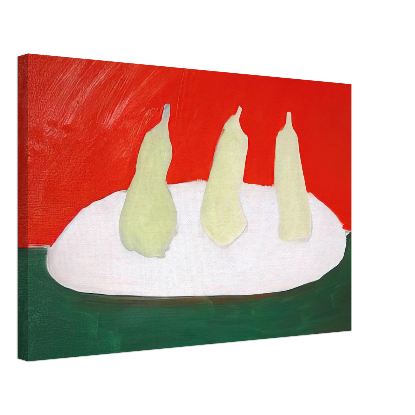 Nicolas de Stael - Nature morte, poires, fond vert et orange - Art Informel Canvas - 40x60 cm / 16x24 inches-canvas