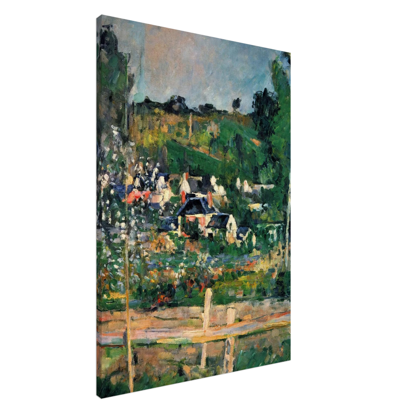 Paul Cezanne - View of Auvers Canvas - 20x30 cm / 8x12 inches-canvas